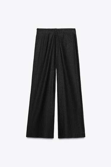 PANTALON LARGE AVEC LIN ZW COLLECTION - Noir de Zara - Image 3