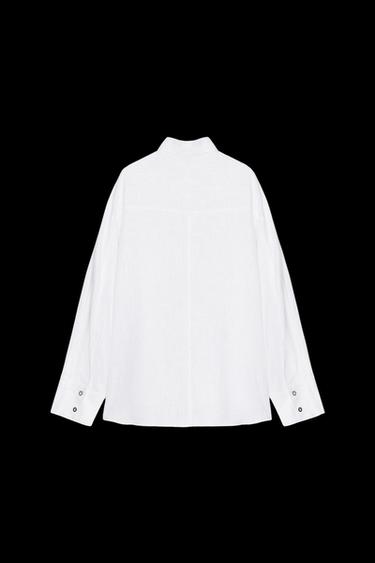OVERSIZE LINEN BLEND SHIRT - White by Zara