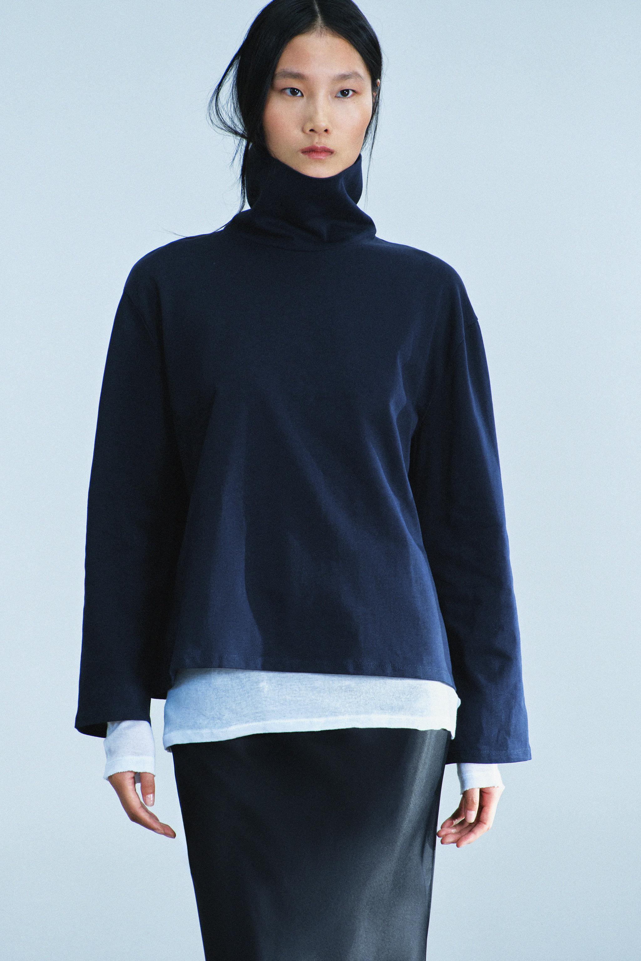 Zara DİK YAKA SWEATSHIRT görsel 2