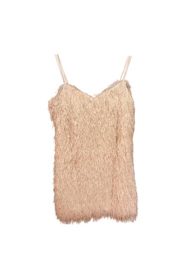 VESTIDO BLANCO CON FLECOS