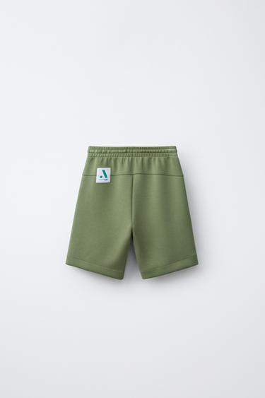 SPORTY LOGO BERMUDA SHORTS - Mid-green by Zara - Image 1