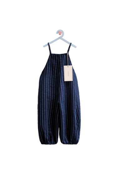 ZARA TIMELESS - STRIPED LONG DUNGAREES - Indigo by Zara