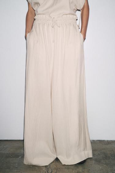 FLIESSENDE PYJAMAHOSE ZW COLLECTION - Sandfarben von Zara