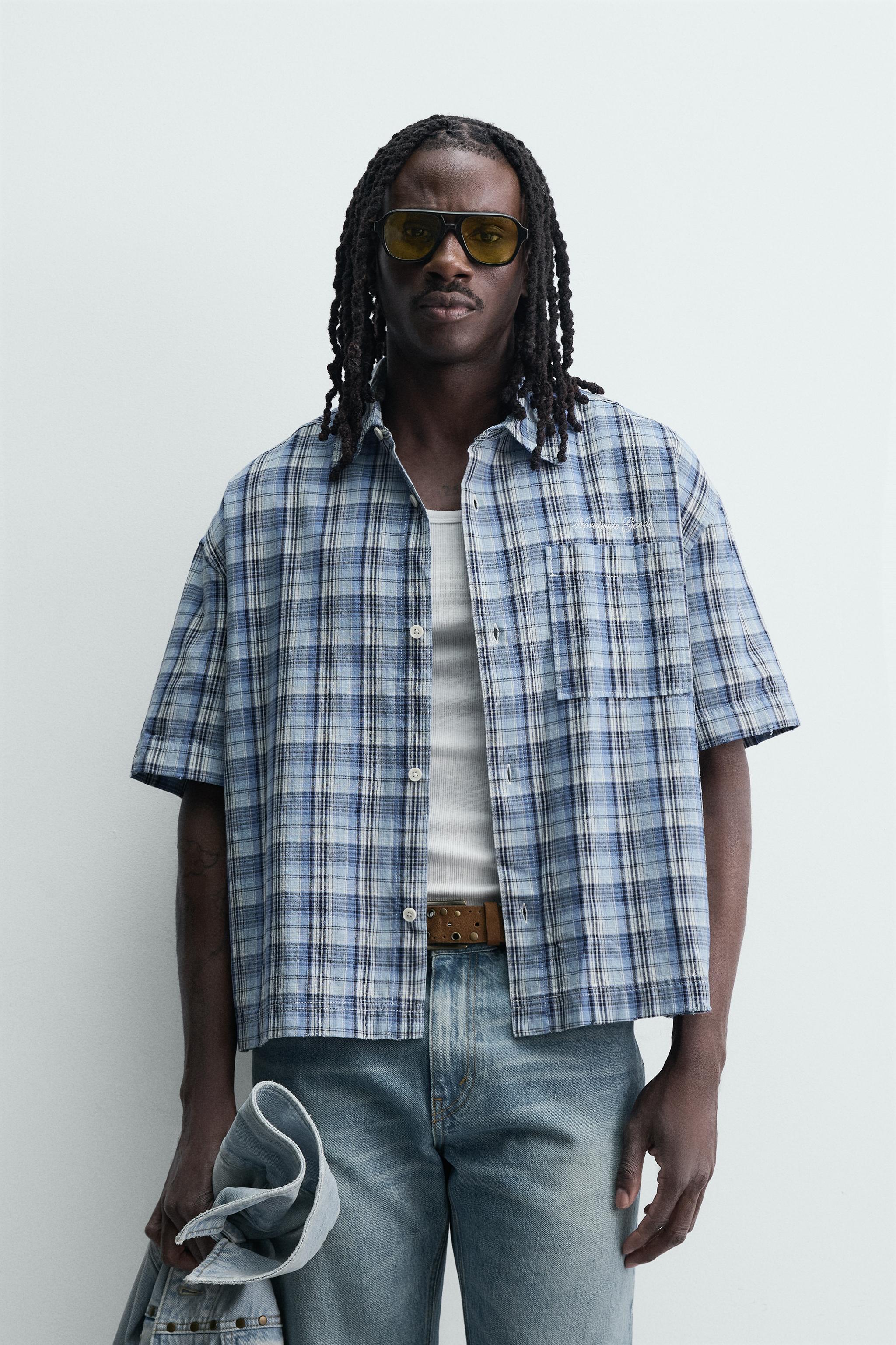 BOXY FİT KARELİ GÖMLEK