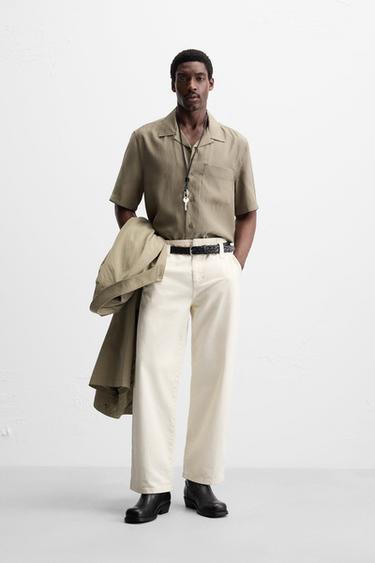 LYOCELL BLEND SHIRT - Khaki by Zara - Image 0