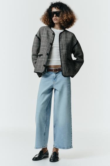 Z.10 HIGH-WAIST CULOTTES BELTED JEANS - Light blue by Zara