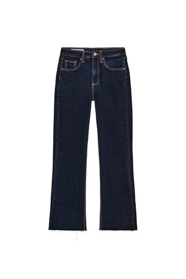 TRF CROPPED FLARE HIGH-WAIST JEANS - Dark indigo by Zara