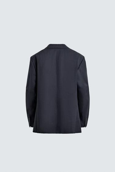 REGULAR FIT CHECK SUIT BLAZER - Dark navy by Zara - Image 8