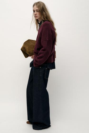 PULL DOUX EN MAILLE UNI - Bordeaux de Zara - Image 2