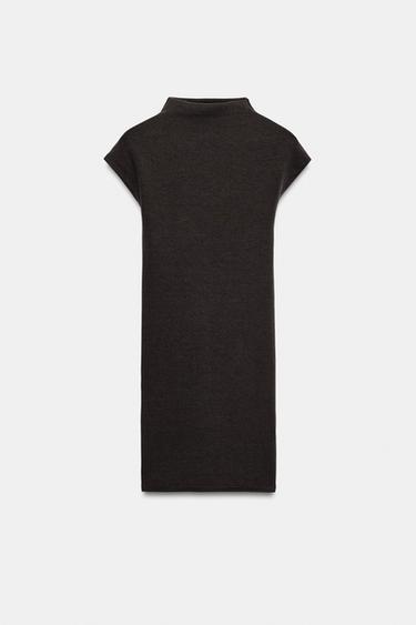 ハイネックショートワンピースチョコレートZaraのハイネックショートワンピース - チョコレート 