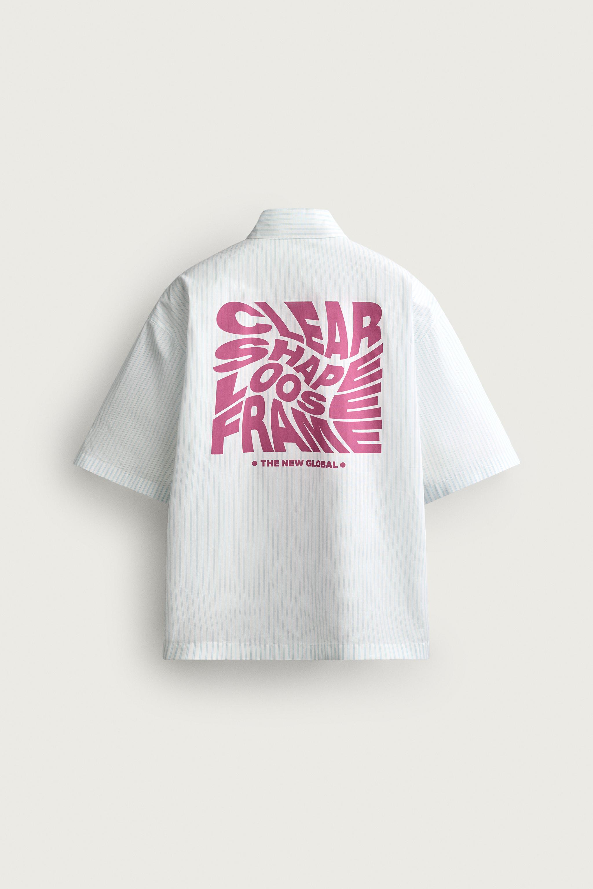 BOXY FIT TEXT PRINT SHIRT
