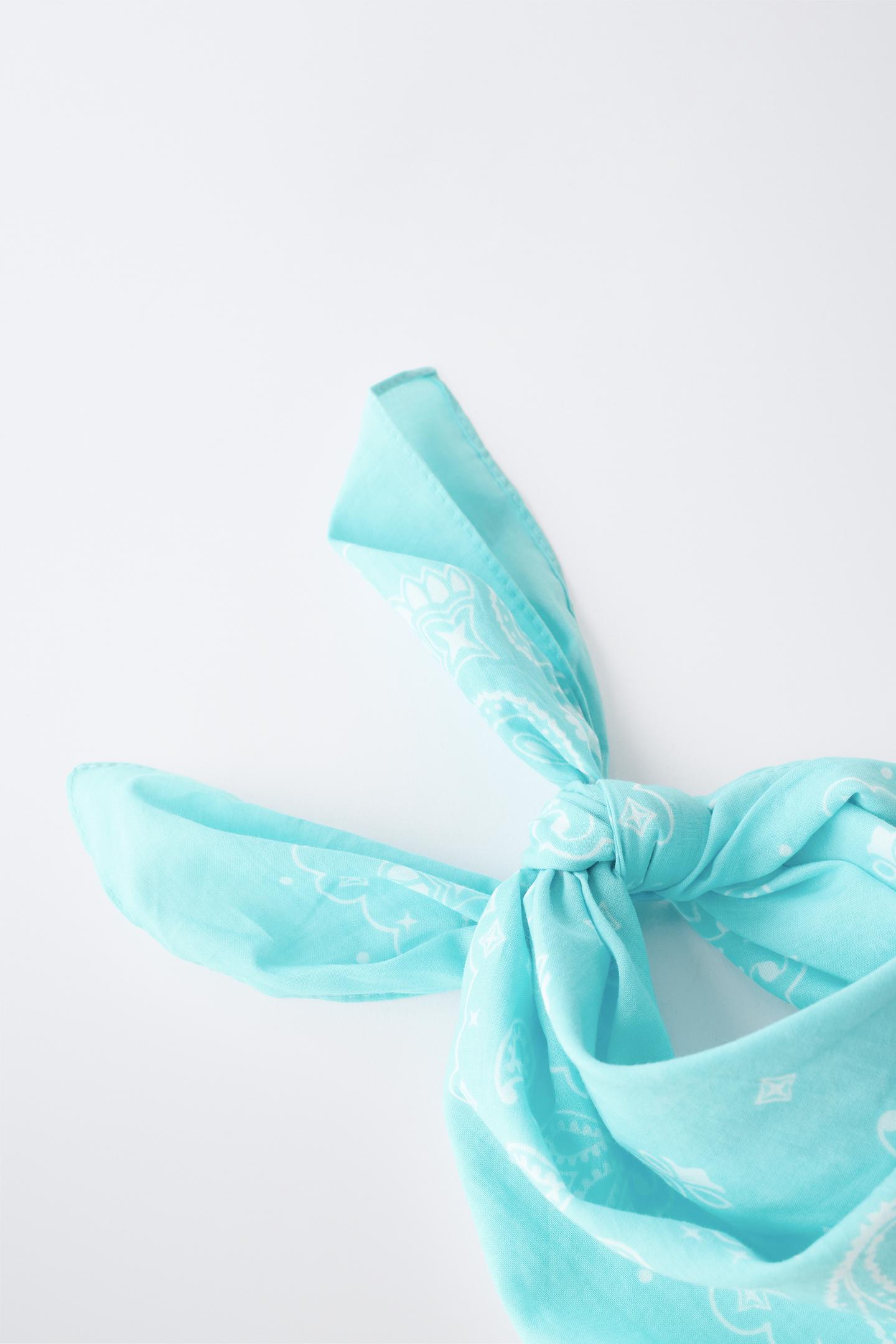 Детские аксессуары Zara Paisley Print Bandana, цвет: Бирюзовый — фото 3
