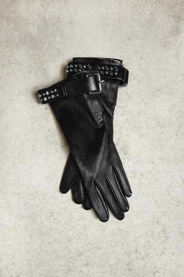 LEATHER STUDDED GLOVES LUDOVIC DE SAINT SERNIN x ZARA - Black by Zara