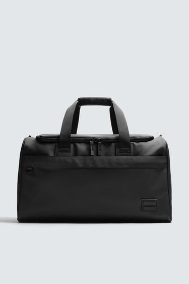 Zara RUBBERIZED DUFFEL BAG - Black