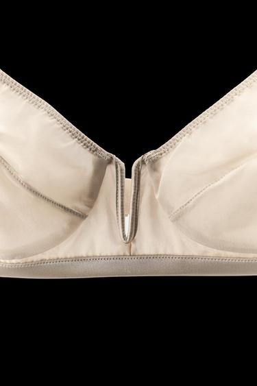 Zara BRALETTE WITH SILK METAL PIECE - Beige