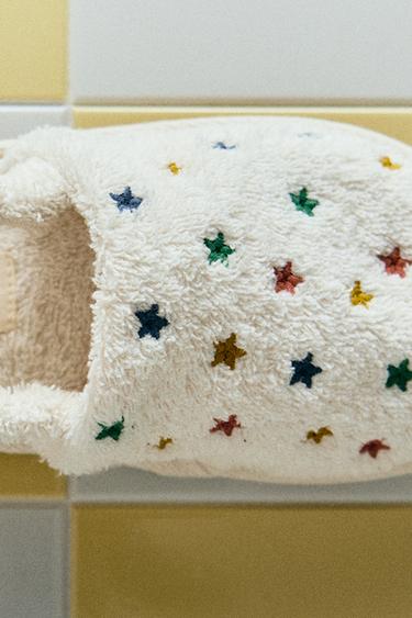 STAR PRINT TERRY BATHROOM SLIPPERS - White by Zara - Image 0