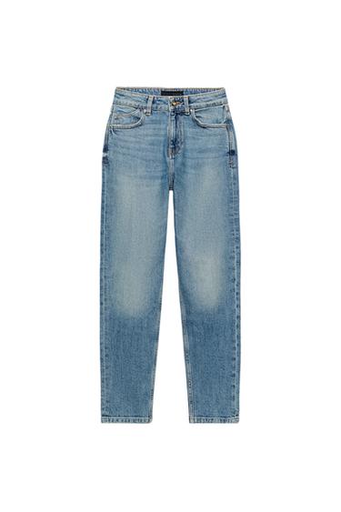 Z1975 HIGH-WAIST MOM FIT JEANS - Indigo by Zara