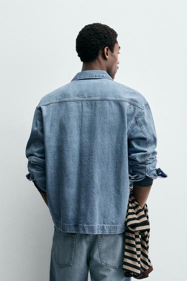 CHEMISE EN JEAN COUPE BOXY - Bleu moyen de Zara - Image 2