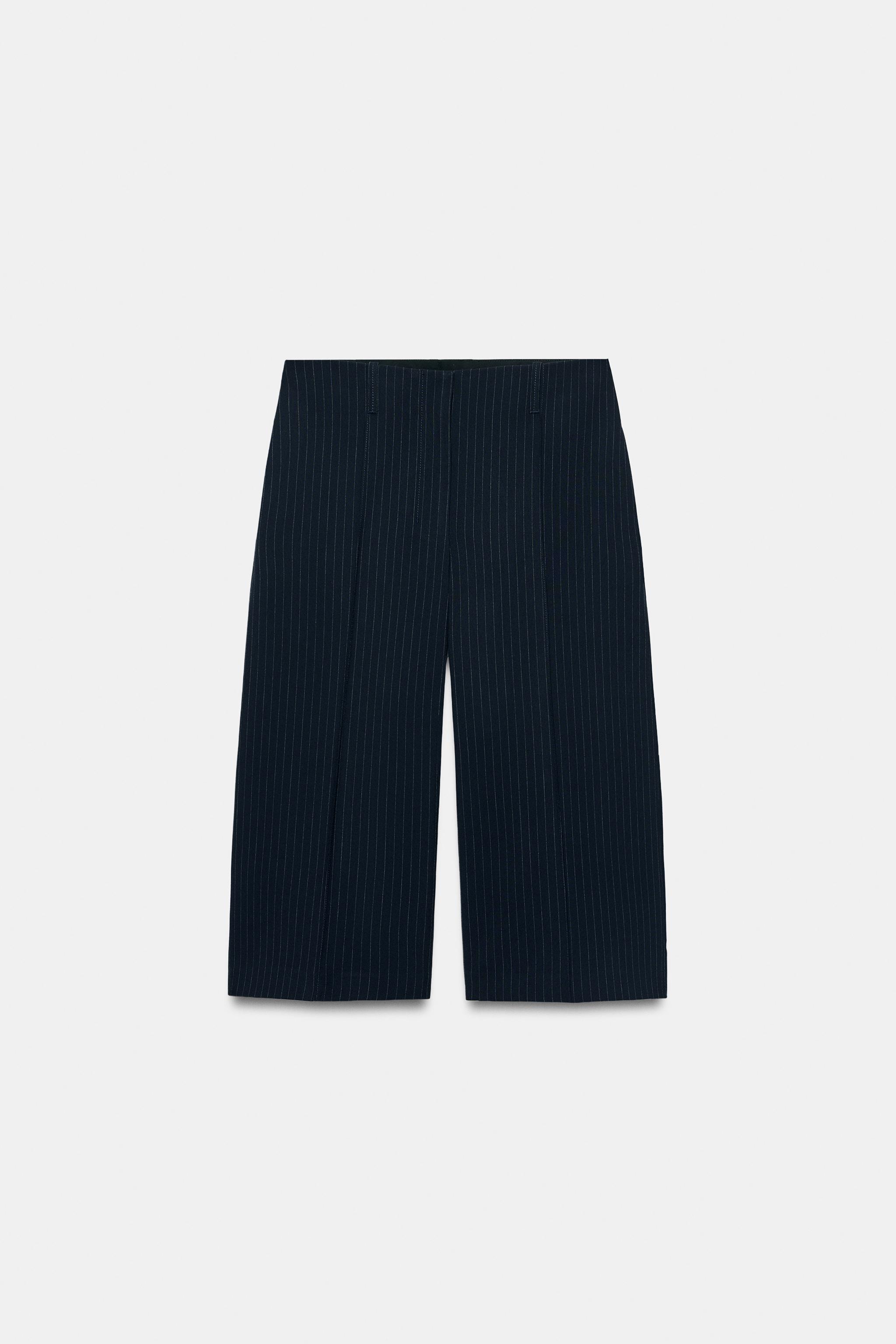 ZW COLLECTION STRAIGHT DARTED BERMUDA SHORTS - striped | ZARA Canada