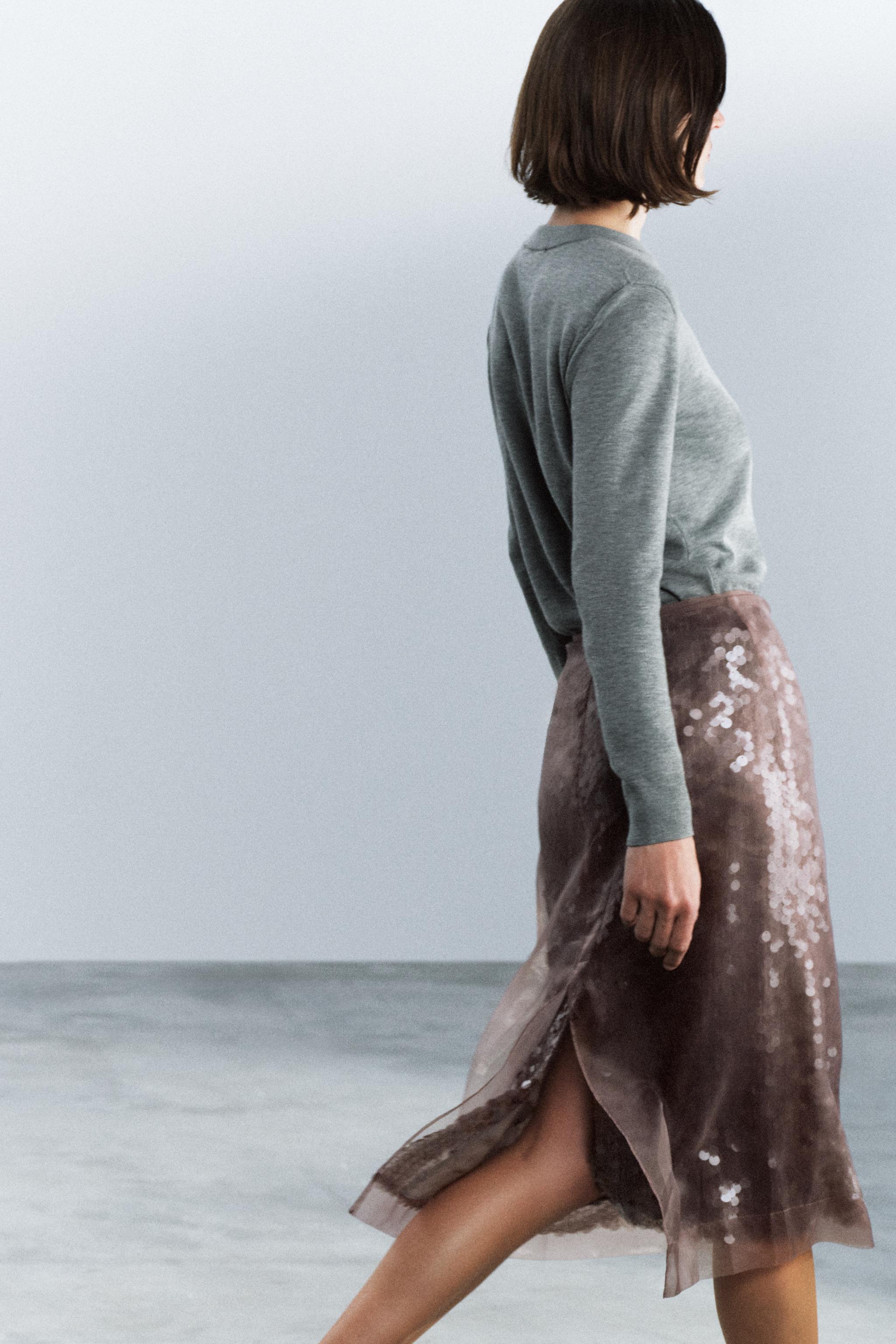 ZW COLLECTION SEQUIN MIDI SKIRT
