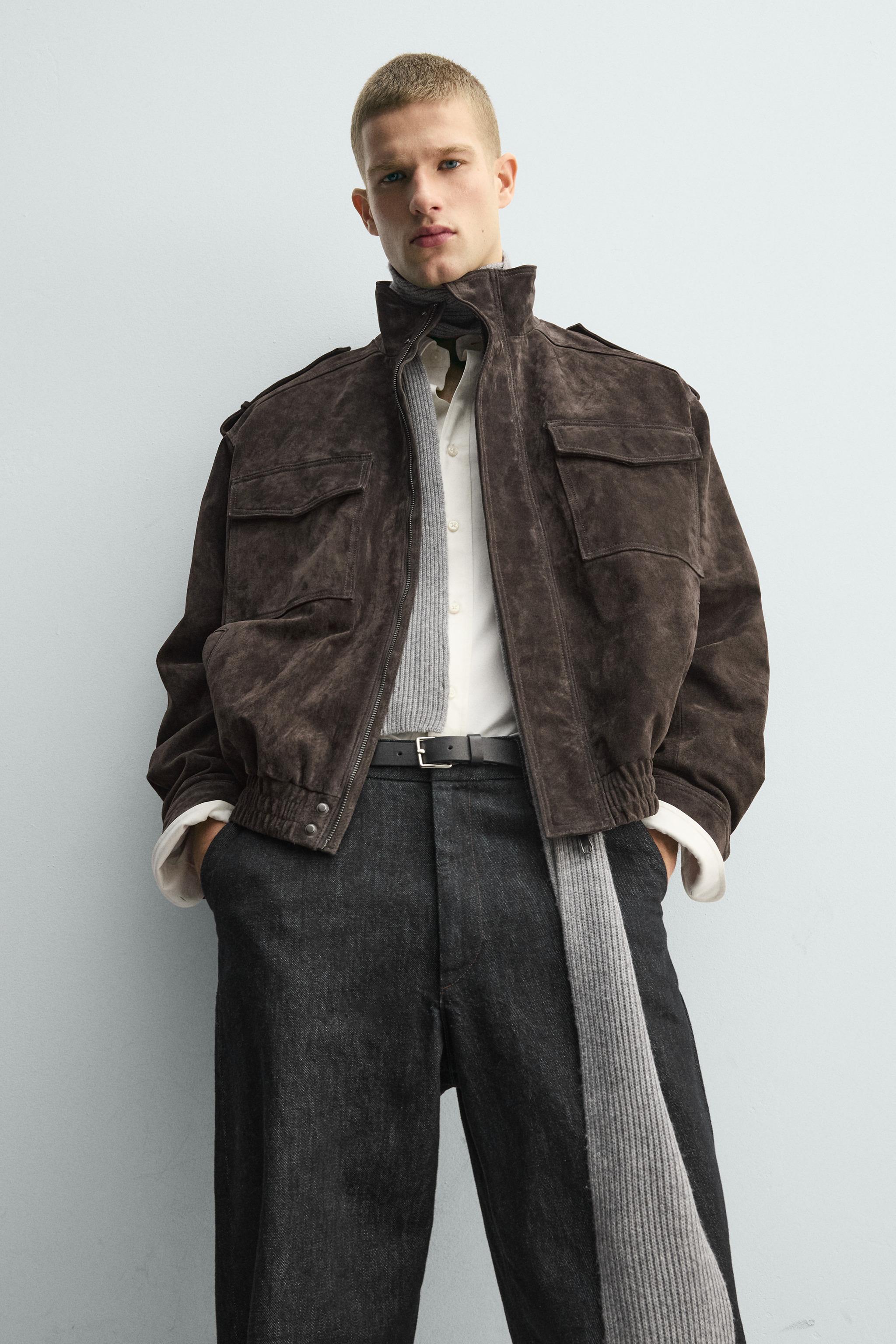 スエード レザー ジャケット - ベージュ | ZARA Japan / 日本