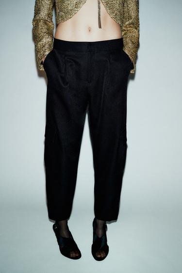 PANTALON CARROT AVEC POCHE CARGO - Noir de Zara - Image 1
