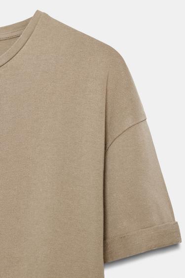 ROBE LONGUE FENDUE - Marron clair de Zara - Image 5