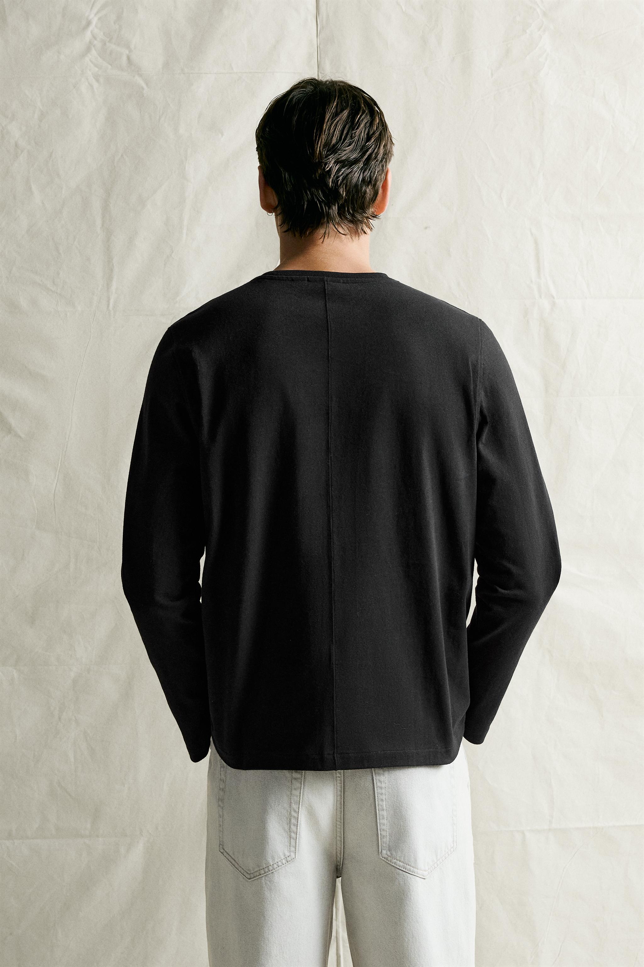 Zara RELAXED FIT UZUN KOLLU T-SHIRT görsel 3