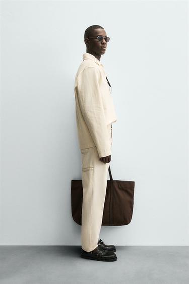 WASHED TEXTURED OVERSHIRT - Ecru by Zara - Image 3