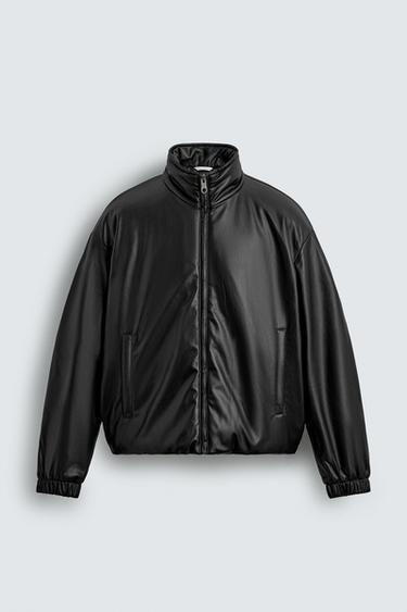 FAUX LEATHER QUILTED JACKET - Black by Zara