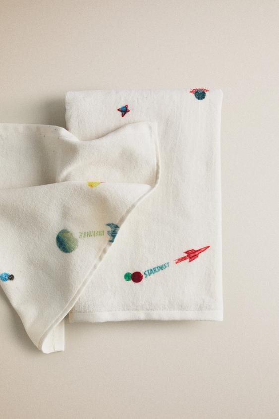 SERVIETTE DE BAIN ENFANT PLANÈTES - Blanc cassé de Zara - Image 4