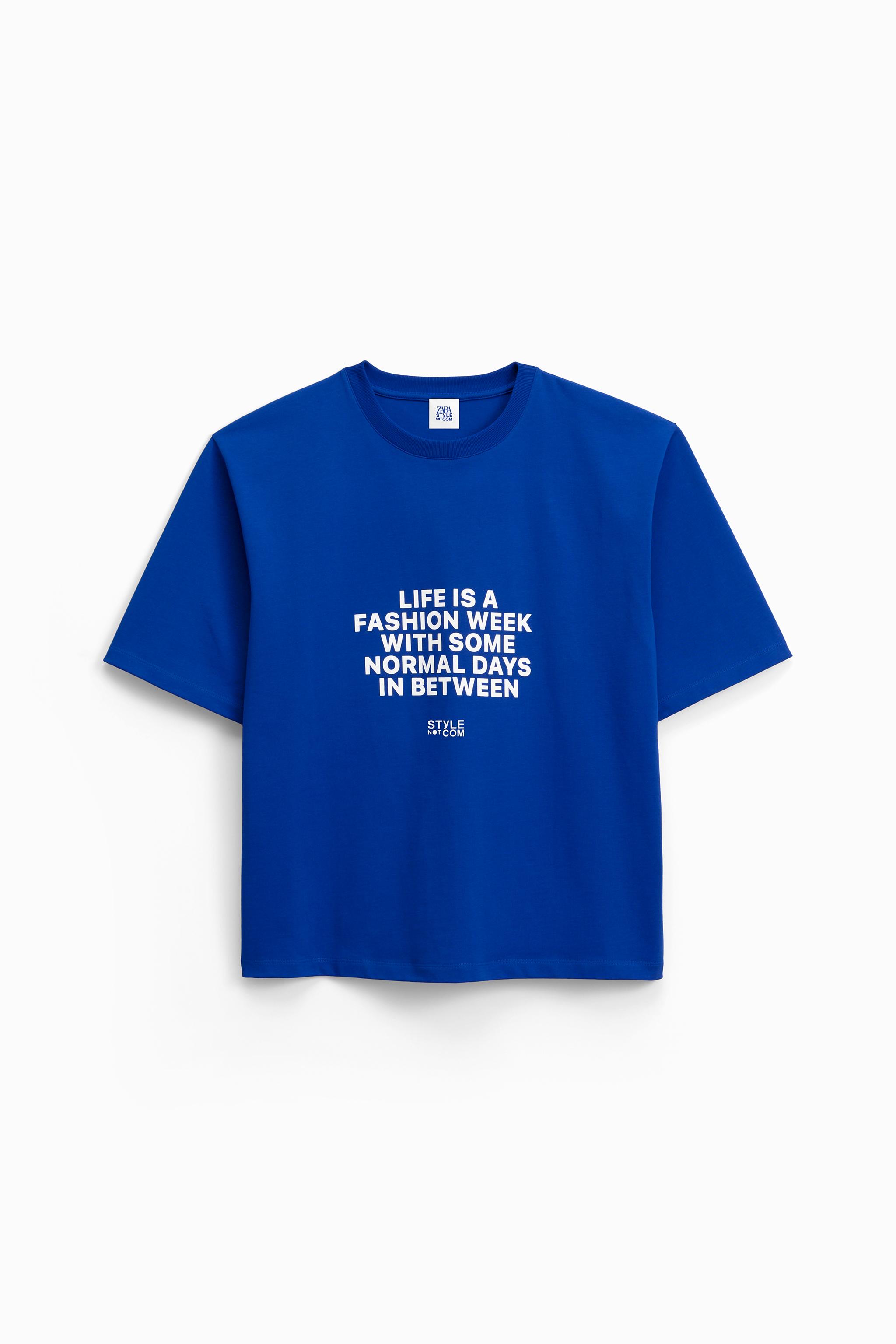 ZARA STYLENOTCOM T-SHIRT - Bluish | ZARA United States