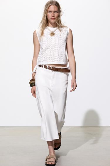 CUTWORK EMBROIDERY TOP - White by Zara - Image 0