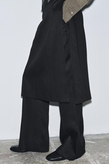 PANTALON DROIT PARÉO ZW COLLECTION - Noir de Zara - Image 3