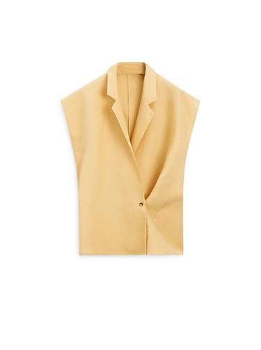 Chaleco botonadura lino - Amarillo de Zara