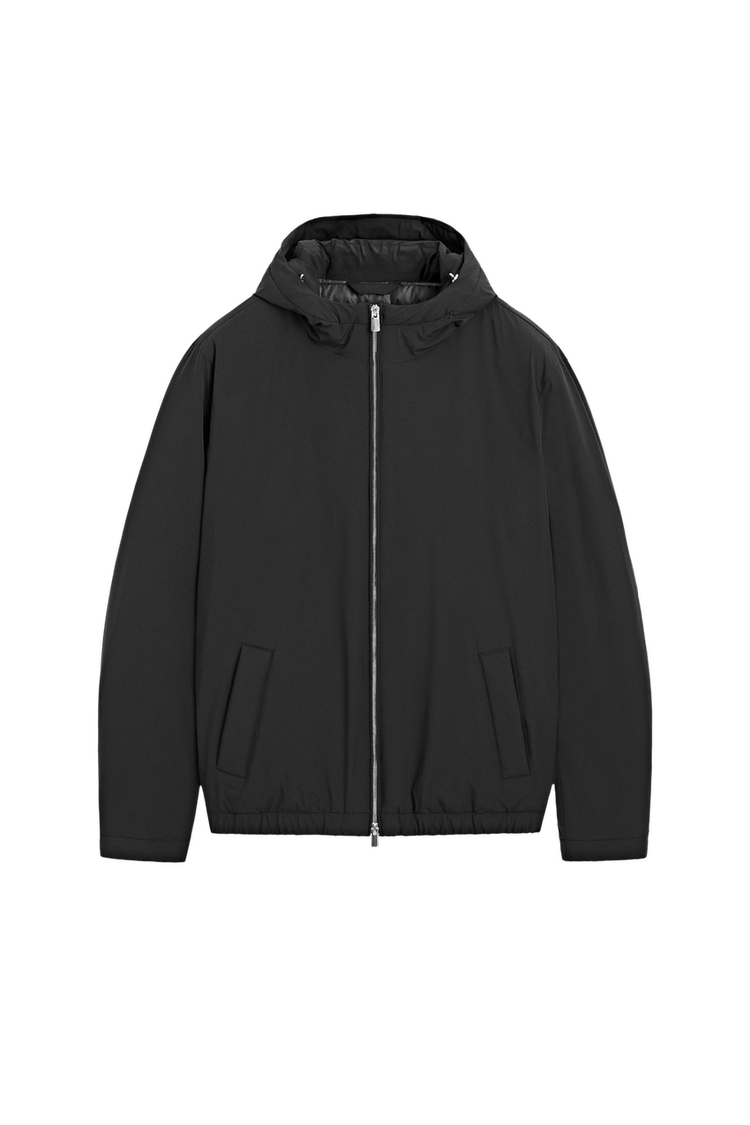 Lightweight hooded down jacket — Black