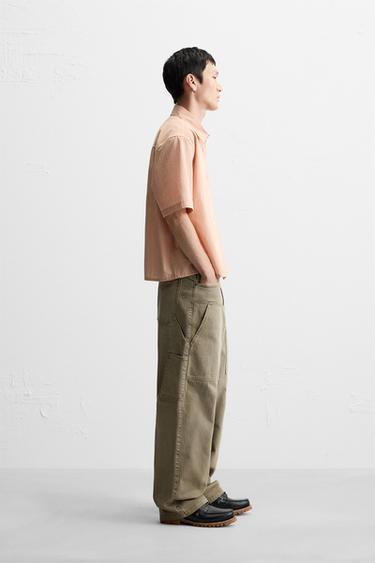 STRIPED CROPPED FIT SHIRT - Salmon by Zara - Image 3