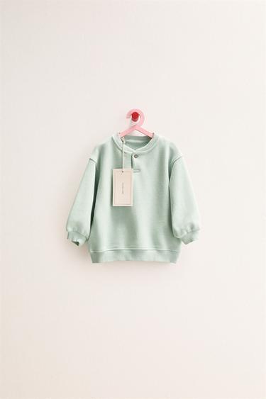 ZARA TIMELESS - EINFARBIGES SWEATSHIRT - Blau / Grün von Zara