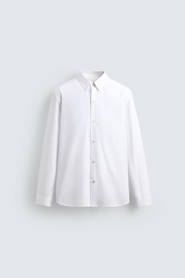 CHEMISE REGULAR FIT EN POPELINE - Blanc de Zara - Image 5