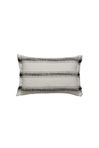 FRINGED CUSHION COVER - Stripes by Zara