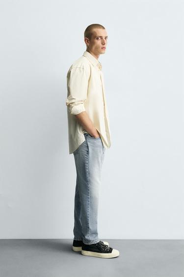 SLIM FIT CROPPED JEANS - Light blue by Zara - Image 3