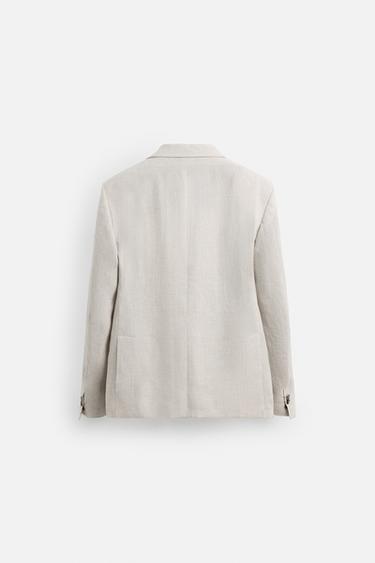 BLAZER DE COSTUME 100 % LIN - Sable de Zara - Image 7
