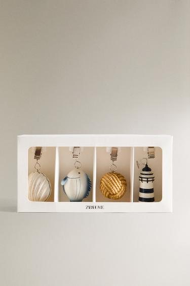 LOT PINCES À NAPPE FORMES MARINES (LOT DE 4) - Bleu / Blanc de Zara - Image 4