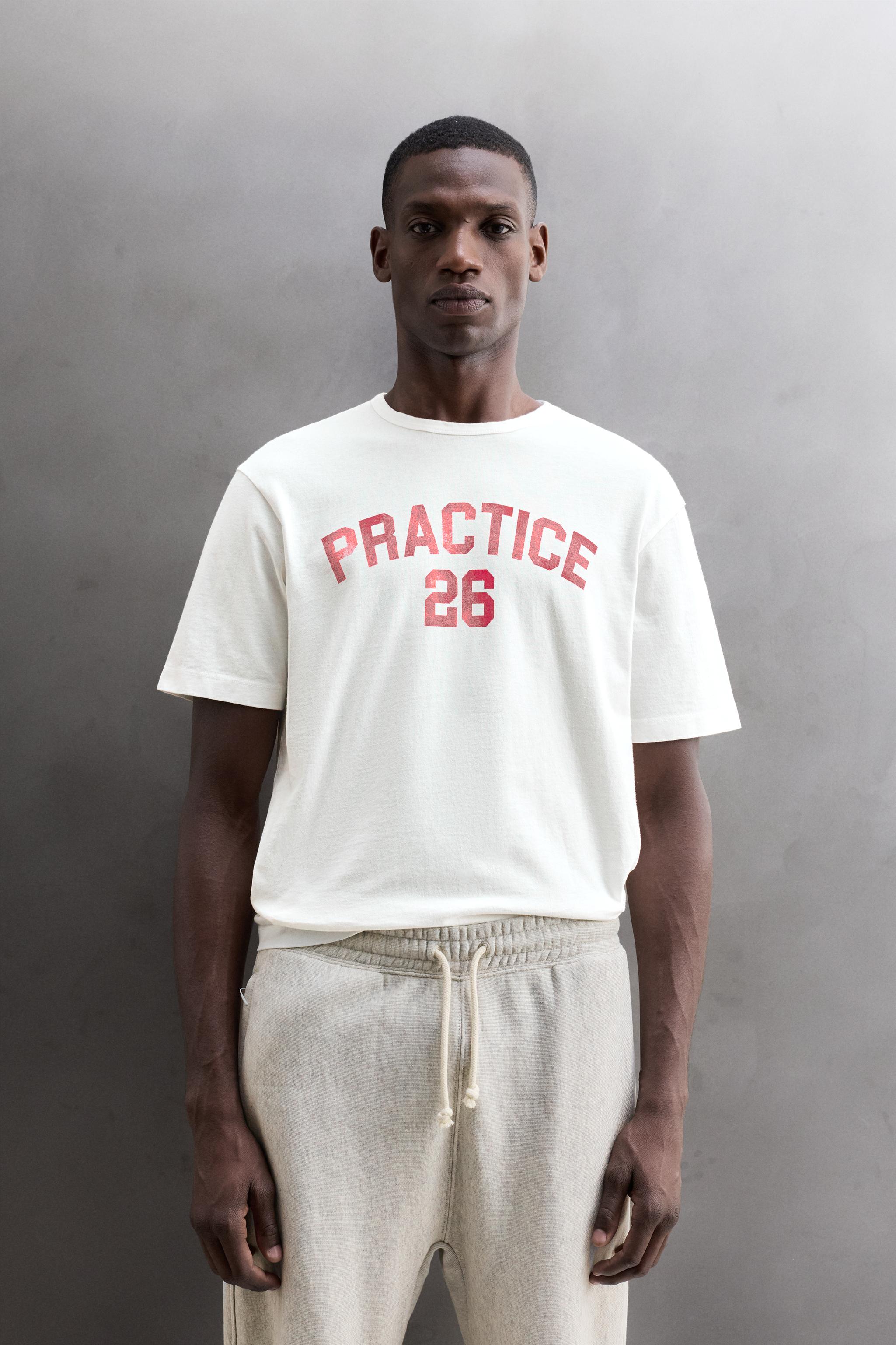 Zara YAZI BASKILI PAMUKLU T-SHIRT görsel 2