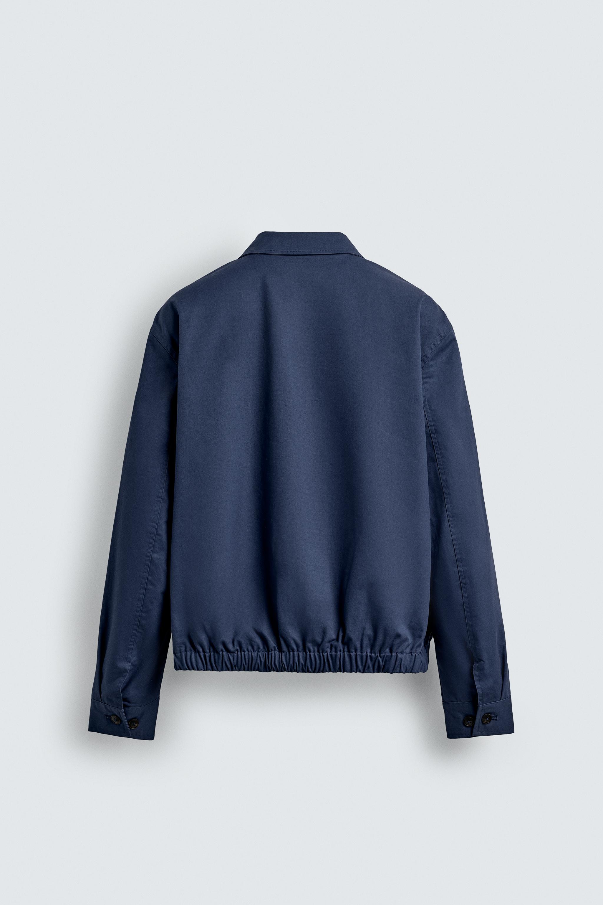 REGULAR FIT COTTON JACKET - Blue | ZARA United States