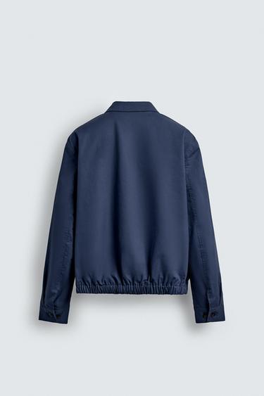 BLOUSON REGULAR FIT EN COTON - Bleu de Zara - Image 7