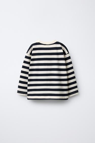 STRIPE PRINT T-SHIRT - Navy blue by Zara - Image 1