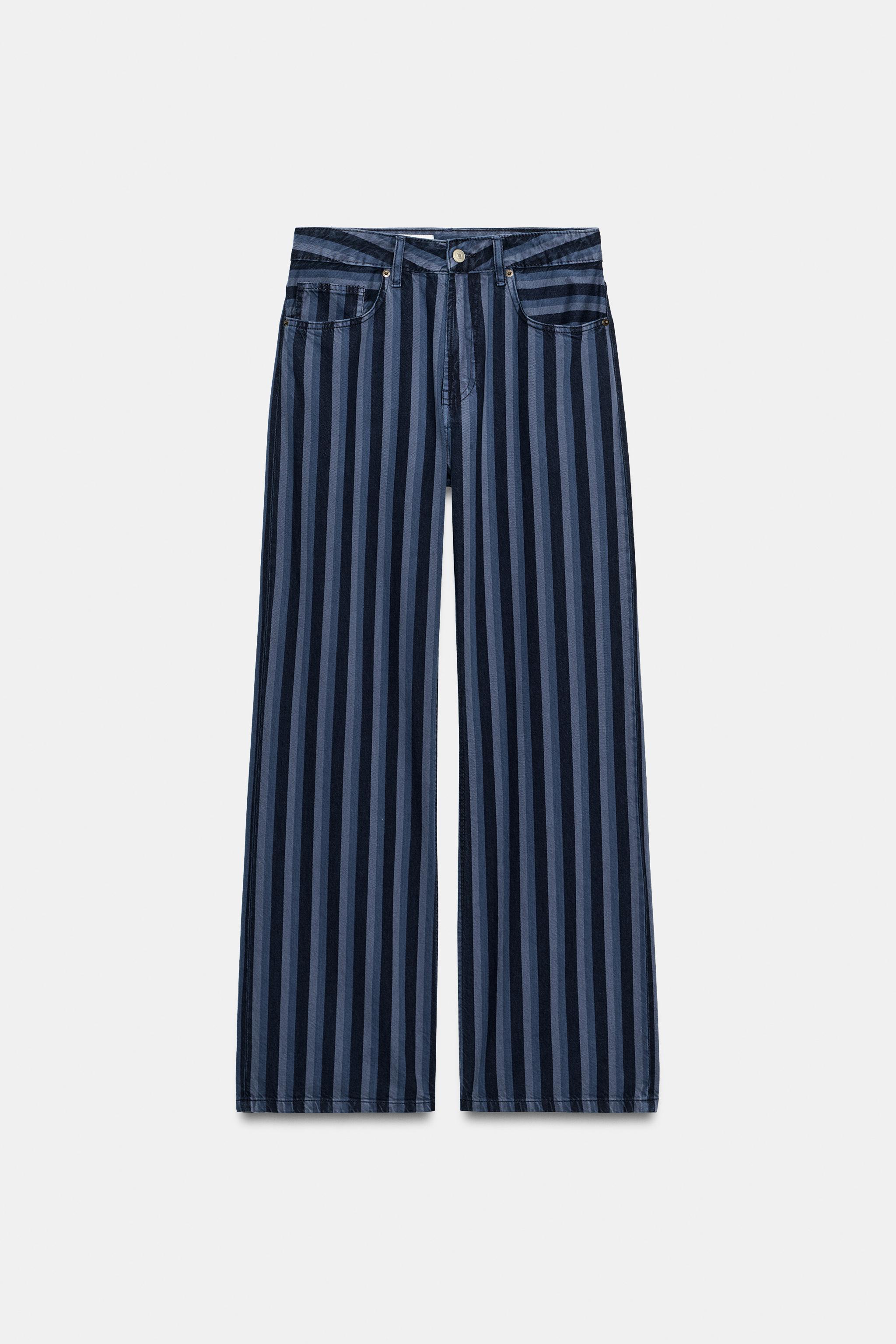 Женские джинсы Zara TRF MID-RISE STRIPED JEANS — фото 7
