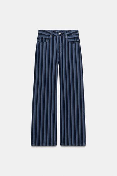 JEANS DENIM TRF TIRO MEDIO RAYAS - Rayas de Zara - Imagen 0