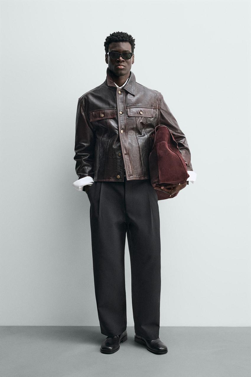 brown dress semi formal Brown Leather Jacket main image 0